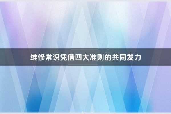 维修常识凭借四大准则的共同发力