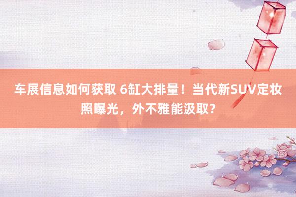 车展信息如何获取 6缸大排量！当代新SUV定妆照曝光，外不雅能汲取？