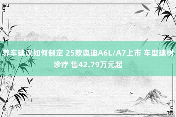 养车建议如何制定 25款奥迪A6L/A7上市 车型建树诊疗 售42.79万元起