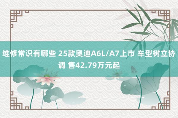 维修常识有哪些 25款奥迪A6L/A7上市 车型树立协调 售42.79万元起