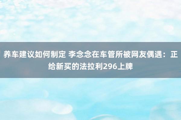 养车建议如何制定 李念念在车管所被网友偶遇：正给新买的法拉利296上牌