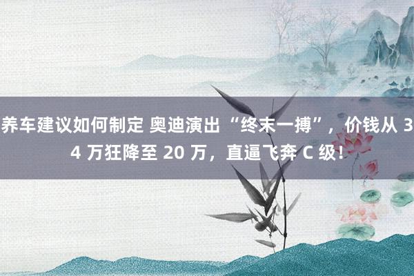 养车建议如何制定 奥迪演出 “终末一搏”，价钱从 34 万狂降至 20 万，直逼飞奔 C 级！