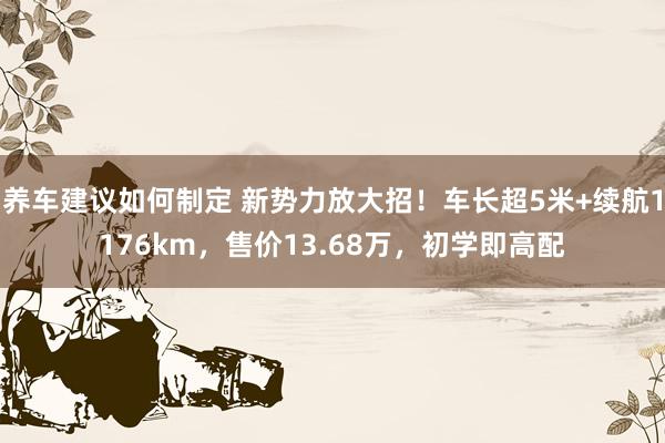 养车建议如何制定 新势力放大招！车长超5米+续航1176km，售价13.68万，初学即高配