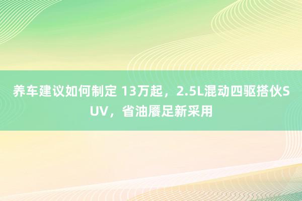 养车建议如何制定 13万起，2.5L混动四驱搭伙SUV，省油餍足新采用