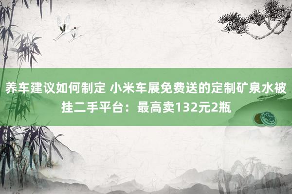 养车建议如何制定 小米车展免费送的定制矿泉水被挂二手平台：最高卖132元2瓶