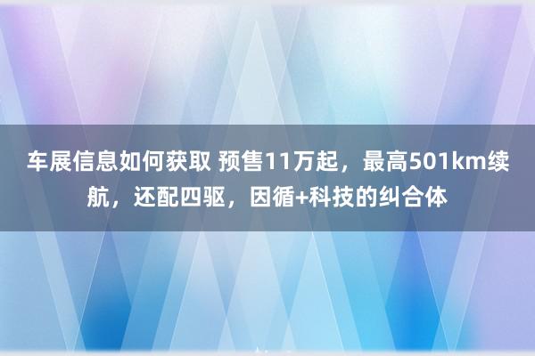 车展信息如何获取 预售11万起，最高501km续航，还配四驱，因循+科技的纠合体