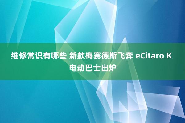 维修常识有哪些 新款梅赛德斯飞奔 eCitaro K 电动巴士出炉