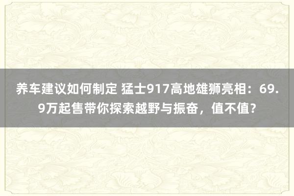 养车建议如何制定 猛士917高地雄狮亮相：69.9万起售带你探索越野与振奋，值不值？