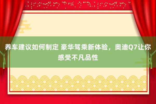 养车建议如何制定 豪华驾乘新体验，奥迪Q7让你感受不凡品性