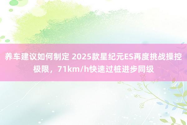 养车建议如何制定 2025款星纪元ES再度挑战操控极限，71km/h快速过桩进步同级