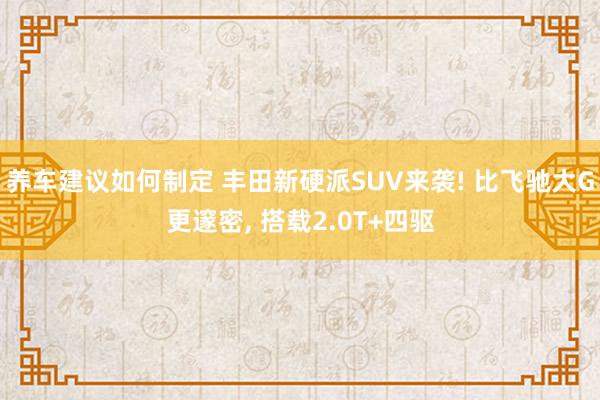 养车建议如何制定 丰田新硬派SUV来袭! 比飞驰大G更邃密, 搭载2.0T+四驱