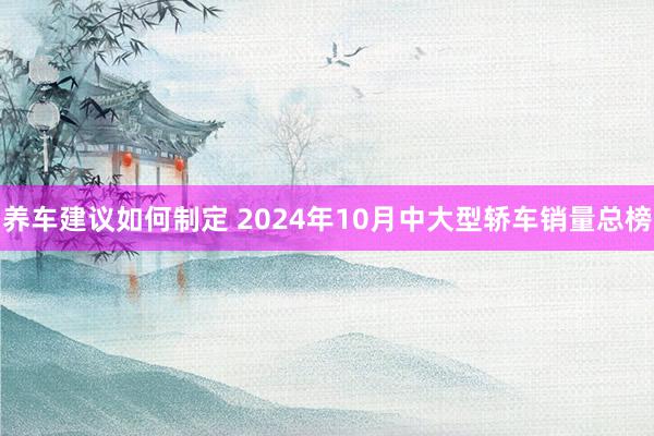 养车建议如何制定 2024年10月中大型轿车销量总榜