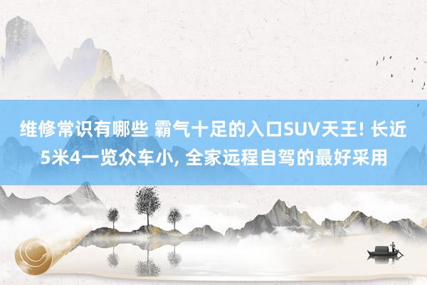 维修常识有哪些 霸气十足的入口SUV天王! 长近5米4一览众车小, 全家远程自驾的最好采用