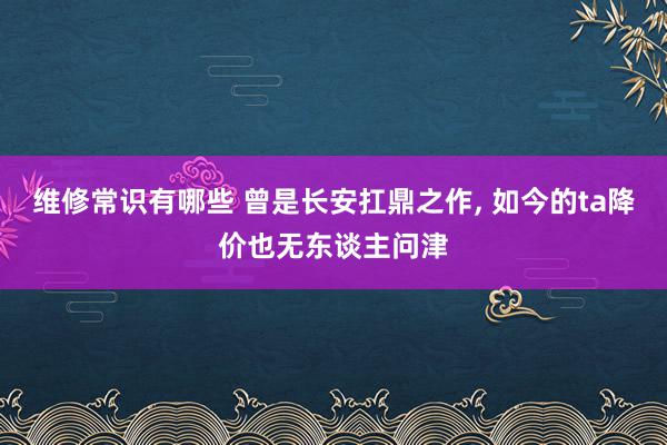 维修常识有哪些 曾是长安扛鼎之作, 如今的ta降价也无东谈主问津