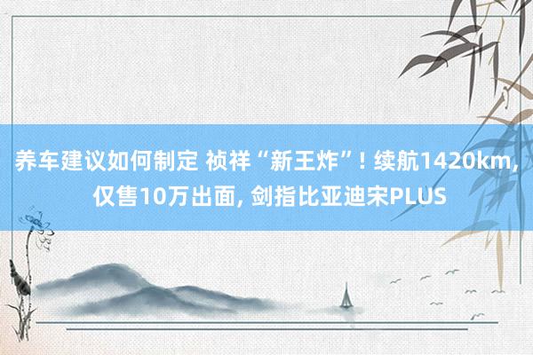 养车建议如何制定 祯祥“新王炸”! 续航1420km, 仅售10万出面, 剑指比亚迪宋PLUS