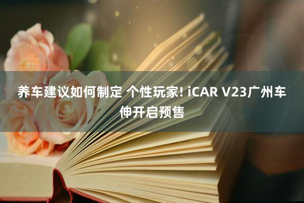 养车建议如何制定 个性玩家! iCAR V23广州车伸开启预售