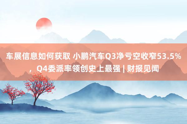 车展信息如何获取 小鹏汽车Q3净亏空收窄53.5%，Q4委派率领创史上最强 | 财报见闻