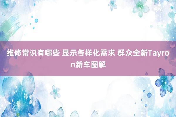 维修常识有哪些 显示各样化需求 群众全新Tayron新车图解