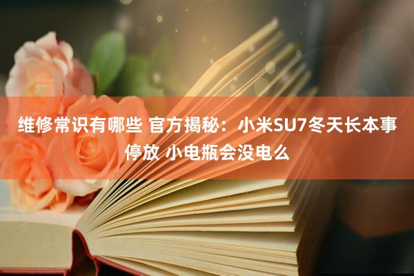 维修常识有哪些 官方揭秘：小米SU7冬天长本事停放 小电瓶会没电么