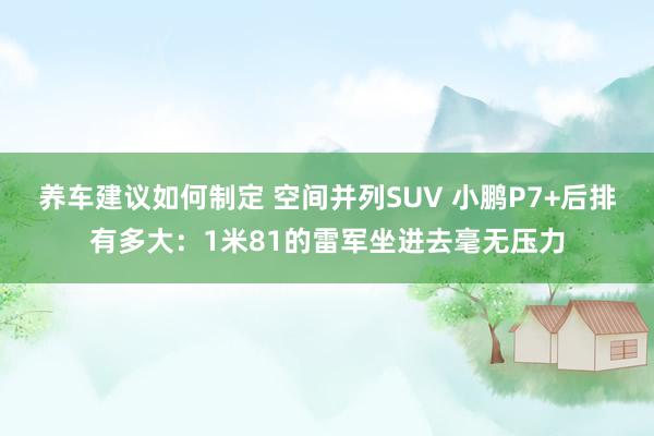 养车建议如何制定 空间并列SUV 小鹏P7+后排有多大：1米81的雷军坐进去毫无压力