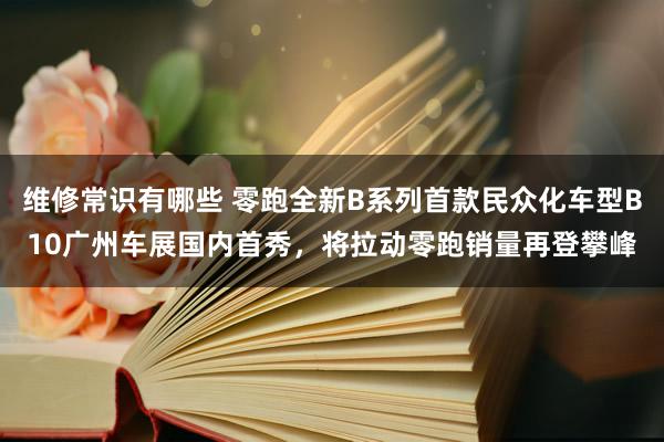 维修常识有哪些 零跑全新B系列首款民众化车型B10广州车展国内首秀，将拉动零跑销量再登攀峰