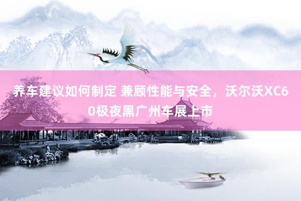 养车建议如何制定 兼顾性能与安全，沃尔沃XC60极夜黑广州车展上市