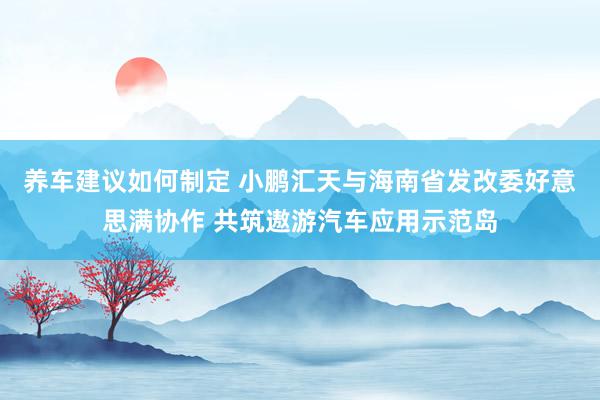 养车建议如何制定 小鹏汇天与海南省发改委好意思满协作 共筑遨游汽车应用示范岛