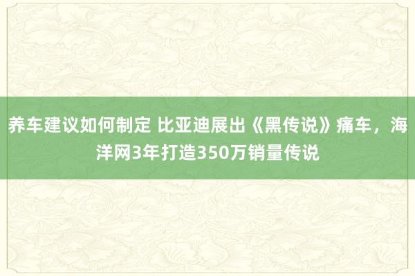 养车建议如何制定 比亚迪展出《黑传说》痛车，海洋网3年打造350万销量传说