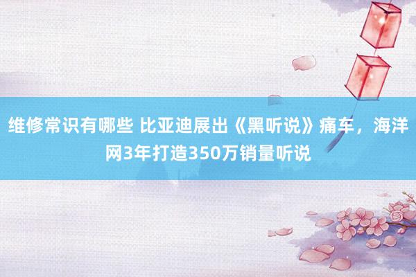 维修常识有哪些 比亚迪展出《黑听说》痛车，海洋网3年打造350万销量听说