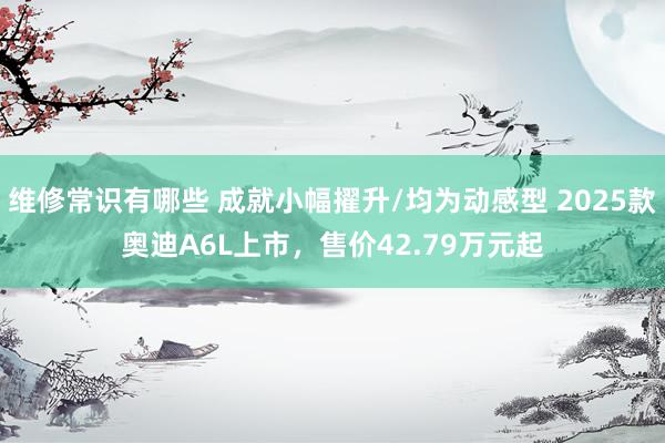 维修常识有哪些 成就小幅擢升/均为动感型 2025款奥迪A6L上市，售价42.79万元起