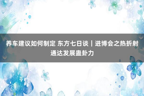 养车建议如何制定 东方七日谈｜进博会之热折射通达发展蛊卦力